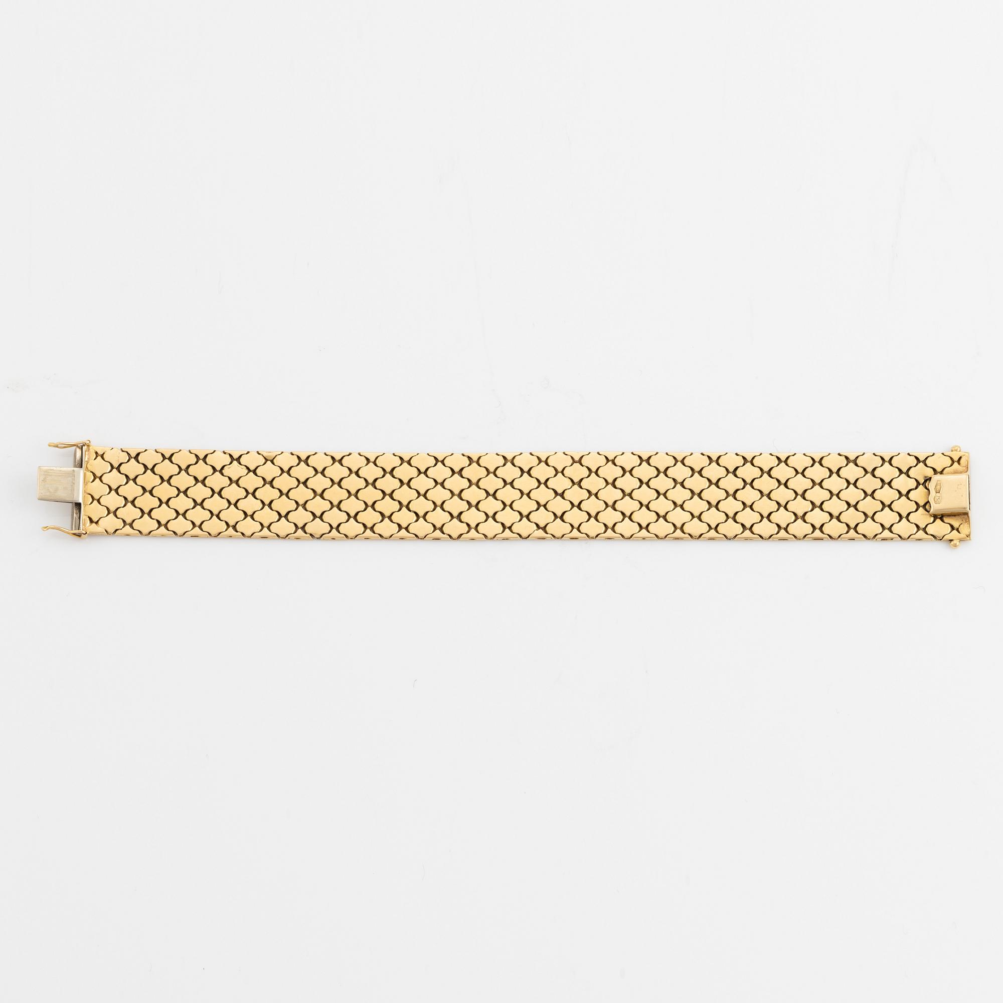 18K three colour gold bracelet, Vicenza, Italy.