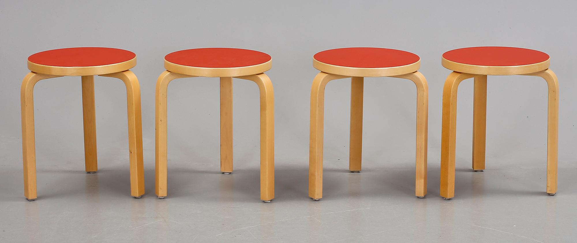 PALLAR, 4 st, modell "60", Alvar Aalto, Artek.