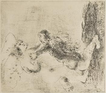 Marc Chagall, "Abraham et les trois Anges"; "Jacob béni par Isaac"; "L'echelle de Jacob"; "La lutte avec l'ange", ur: "La Bible".