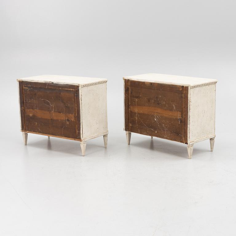 A pair of Gustavian style chests of drawers, late 19th century.