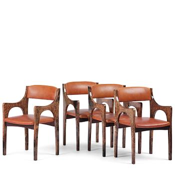 41. Aldo Tura, a set of four chairs, Milan, Italy, 1960s-70s.
