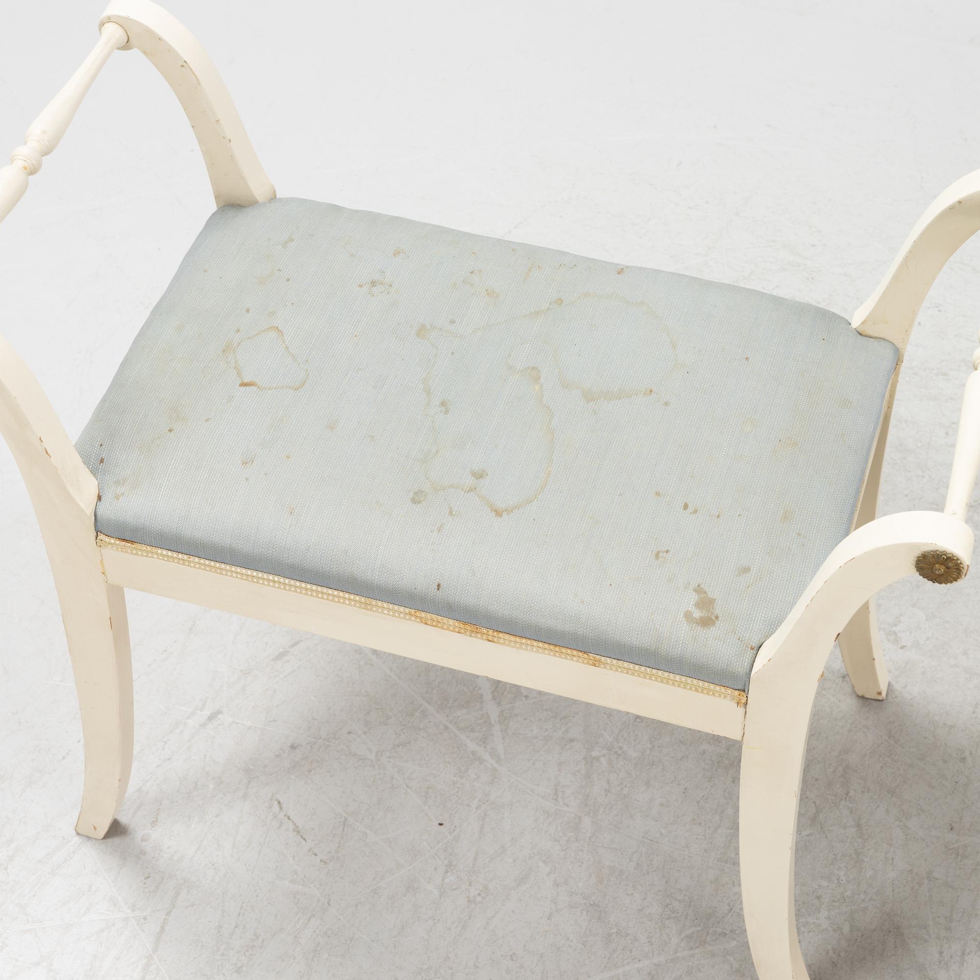 A pair of Empire style stools, 20th Century.