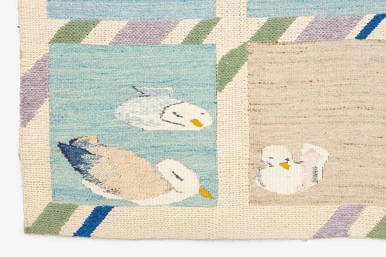 Cecilia Andersson, a tapestry, 'Att fångas i flykten', flat weave, c. 150 x 112 cm, signed CA.