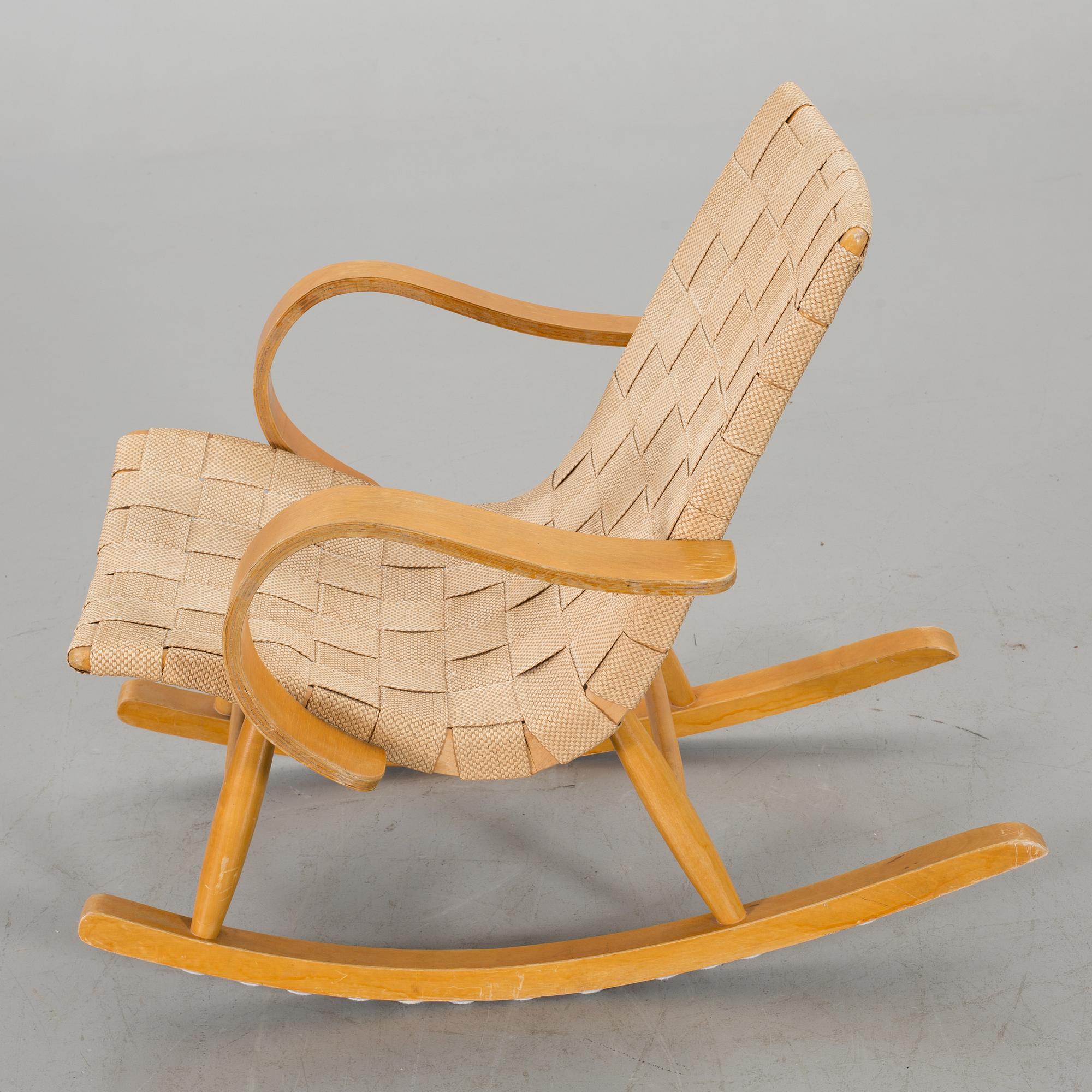 A 1940s possibly Yngve Ekstrom rocking chair.