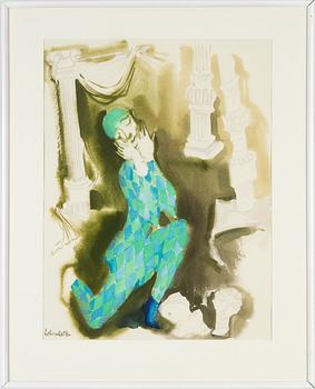 Silvia Leitu, akvarell, signerad .