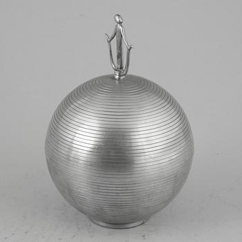 Sylvia Stave, a pewter bowl with cover for C.G. Hallberg, Stockholm, Sweden 1933.