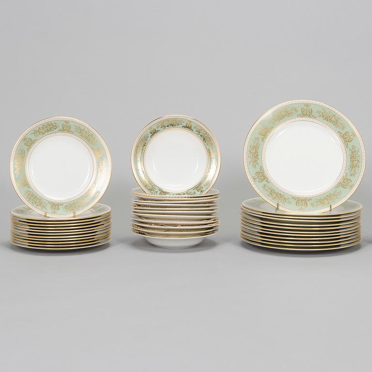 An 81-piece 'Gold Columbia' bone china dinnerware set, Wedgwood, England.