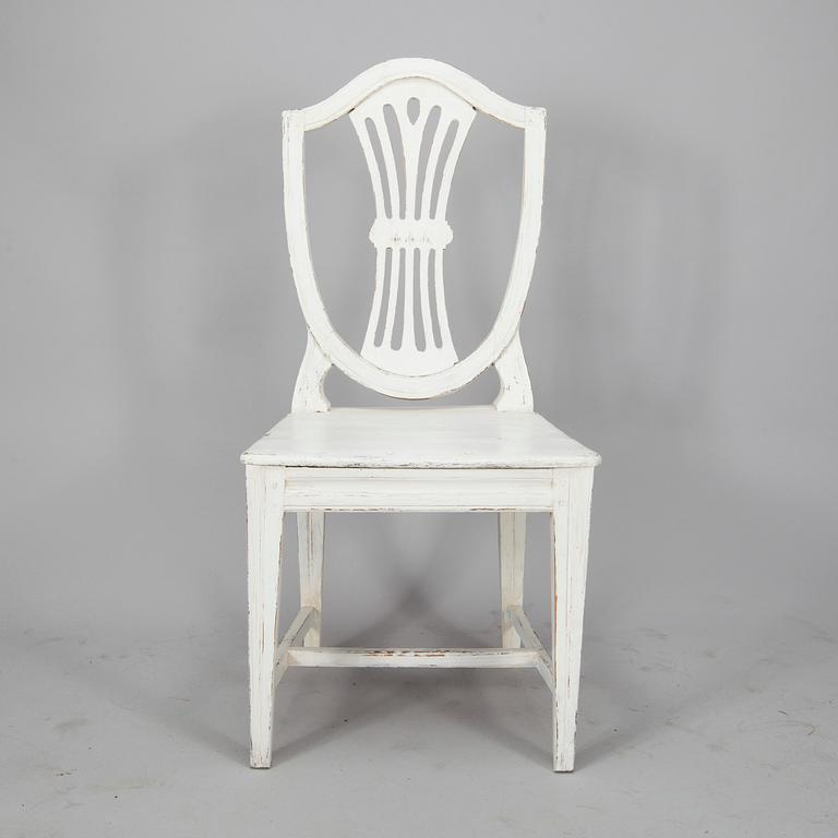 TUOLI, Hepplewhite-malli, merkitty 1857 AC.