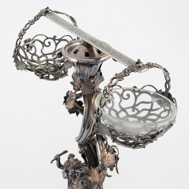 A silver plated centrepiece, Wordley & Co, Liverpool, England, late 19th Century.