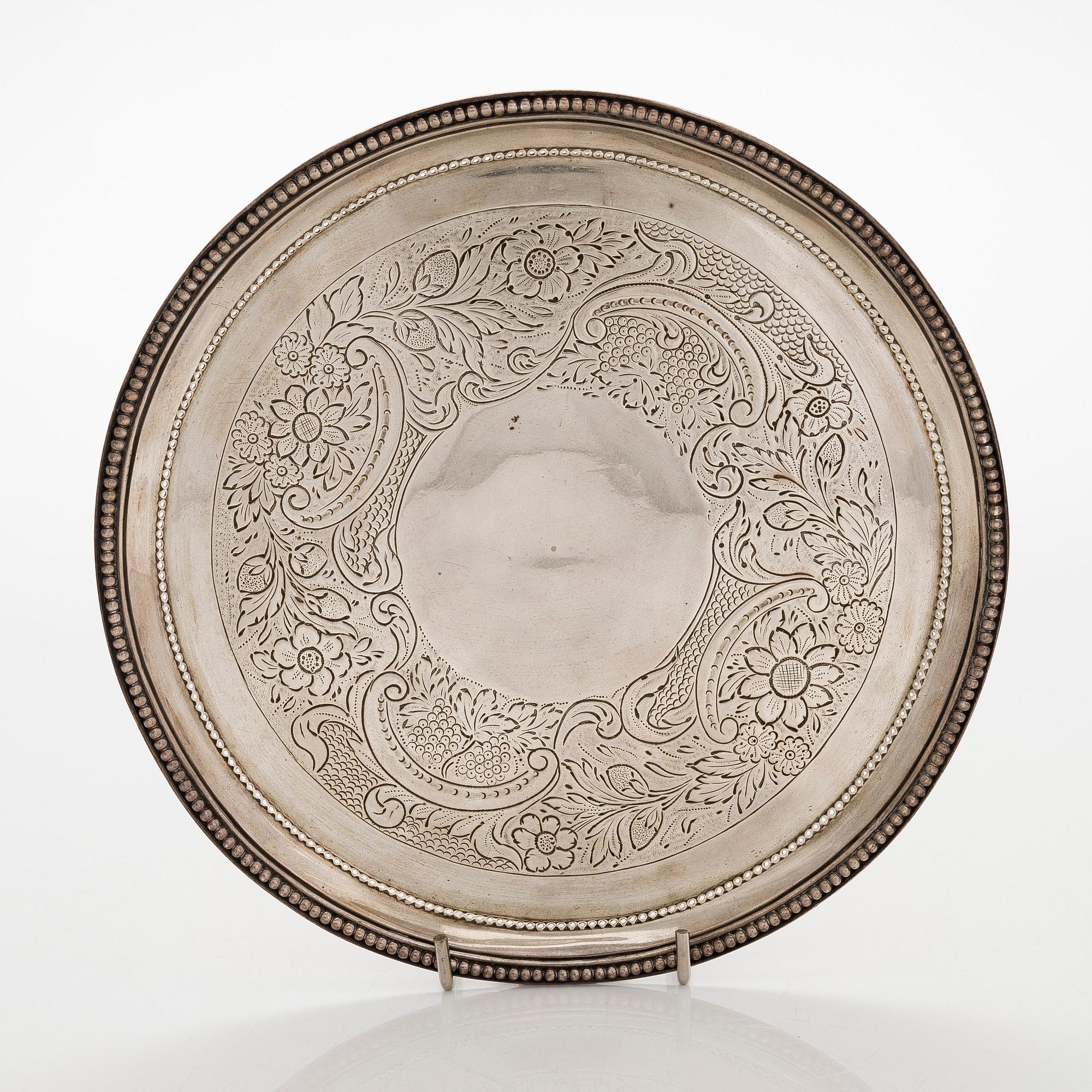 A sterling silver salver, maker's mark Robert Jones I, London ca 1781.
