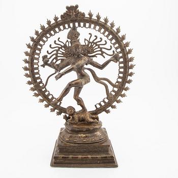 A bronze figure of Shiva Nataraja, India, early 20th Century.