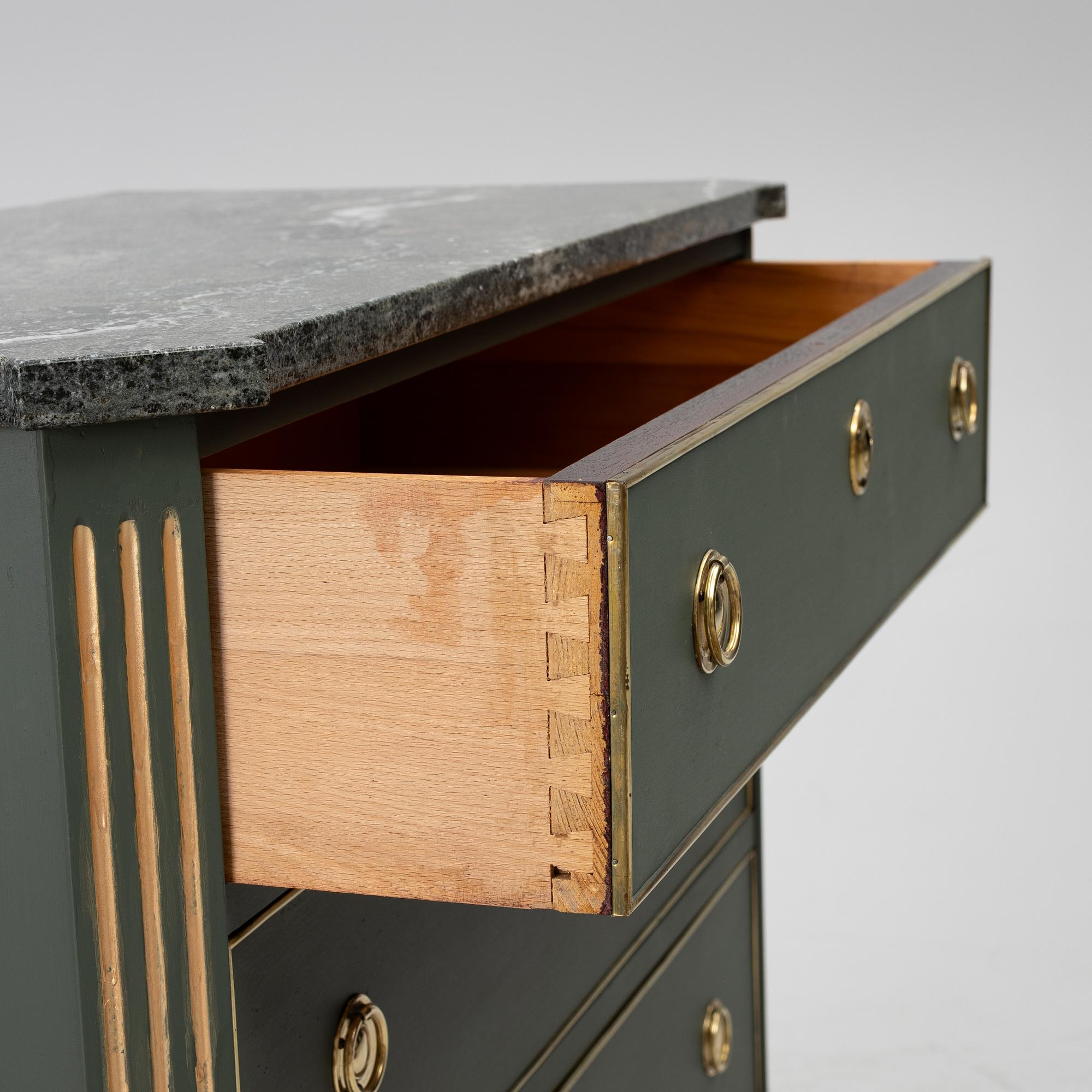 A Gustavian style chest of drawers, first half of the 20th century.