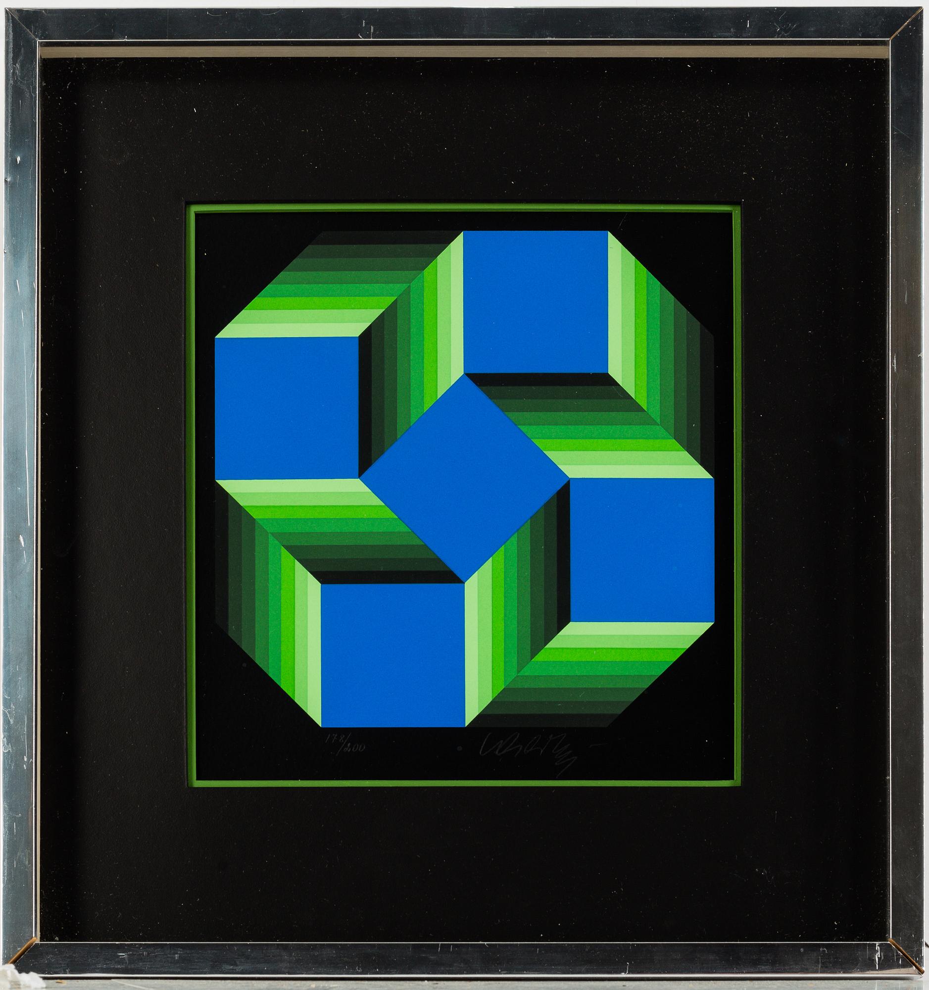VICTOR VASARELY, silk screen in colours, signed and numbered 178/200 in pencil.