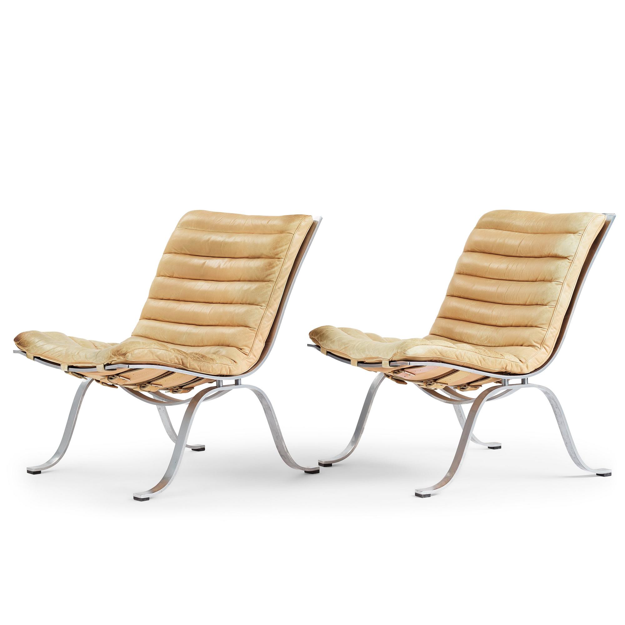Arne Norell, a pair of "Ariet", easy chairs for Norell Möbel AB 1960-1970's.