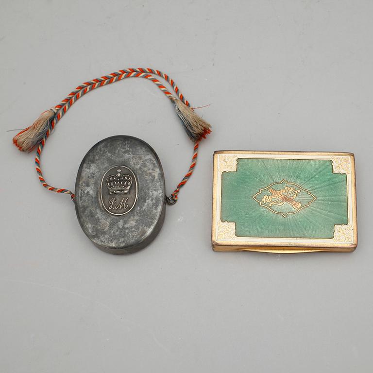 DOSOR, 5 st, bl.a. silver och emalj, 1800/1900-tal.