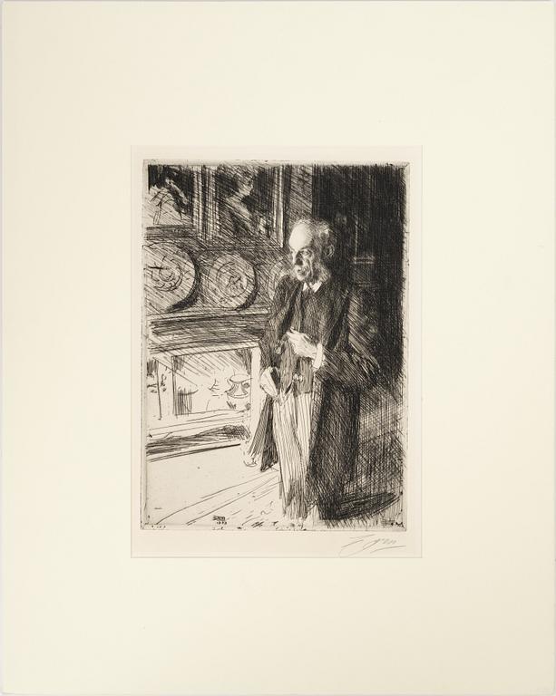 Anders Zorn, etching, 1893, signed in pencil.