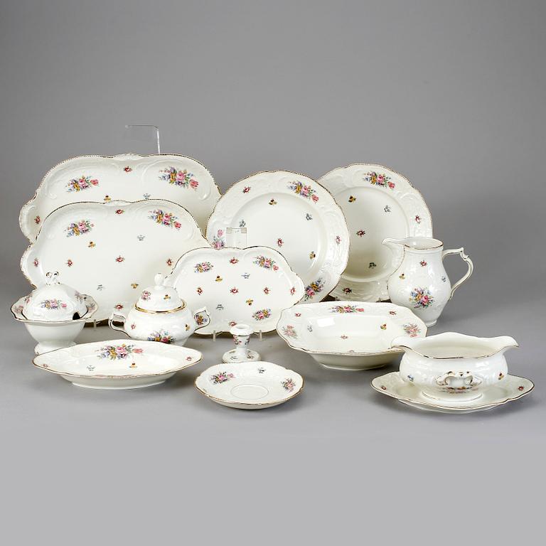 MAT-, KAFFE- och TE-SERVIS, ca 107 delar, porslin, "Sanssouci", Rosenthal, Tyskland, 1900.-talets mitt.