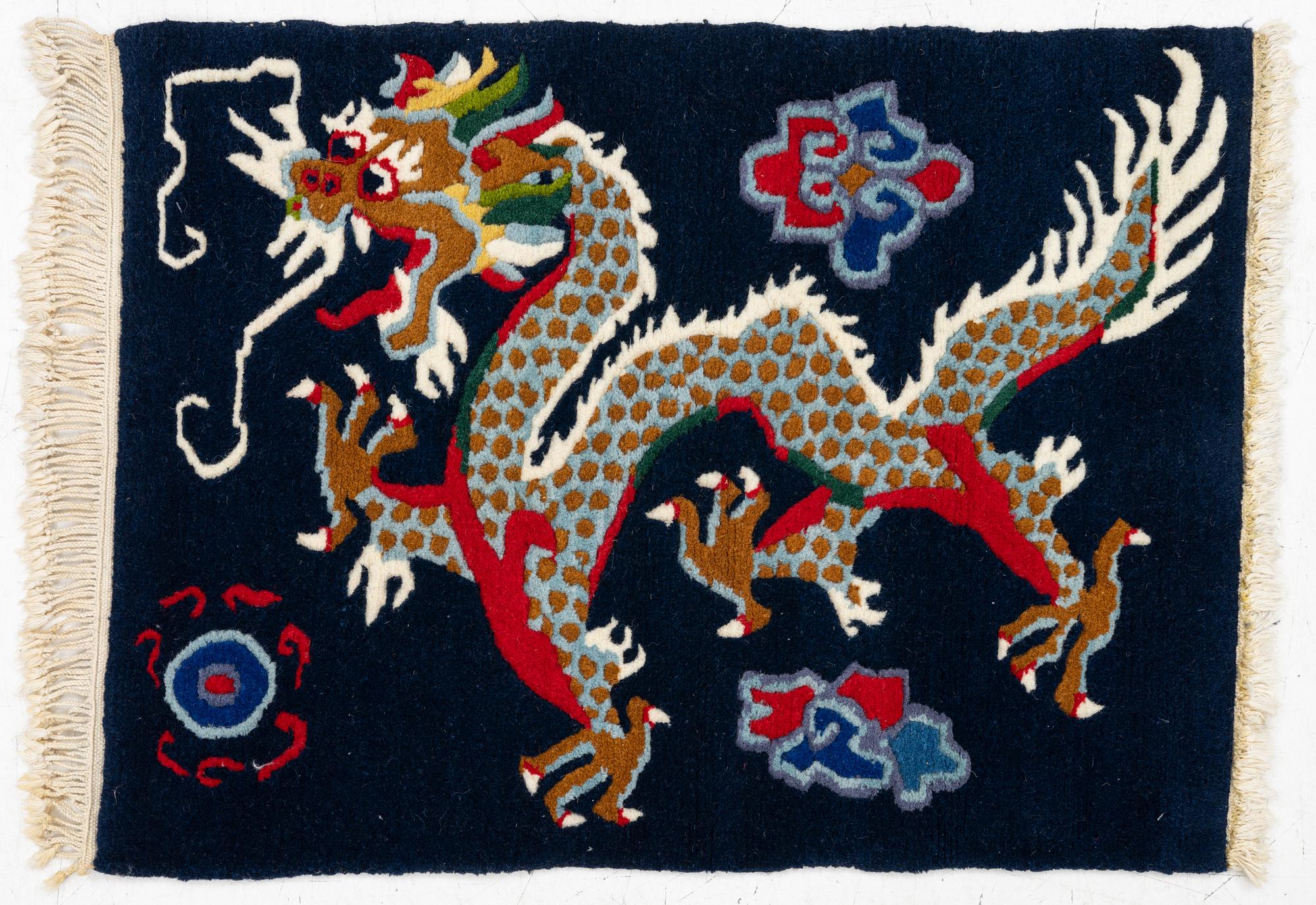 Rug, old Tibet, approx. 84 x 63 cm.