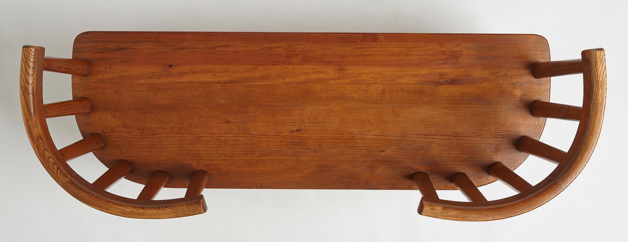 Axel Einar Hjorth, a stained pine 'Utö' sofa, Nordiska Kompaniet 1930s.