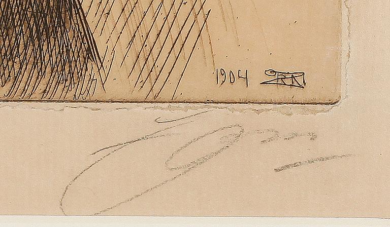ANDERS ZORN, etsning, sign.