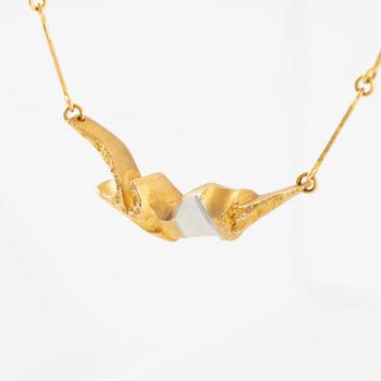 Björn Weckström, necklace 14K gold and platinum, for Lapponia Finland 1988.