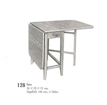 Göran Malmvall, a drop-leaf table, variant of model "128", sports cabin furniture, Karl Andersson and Söner, 1940s.