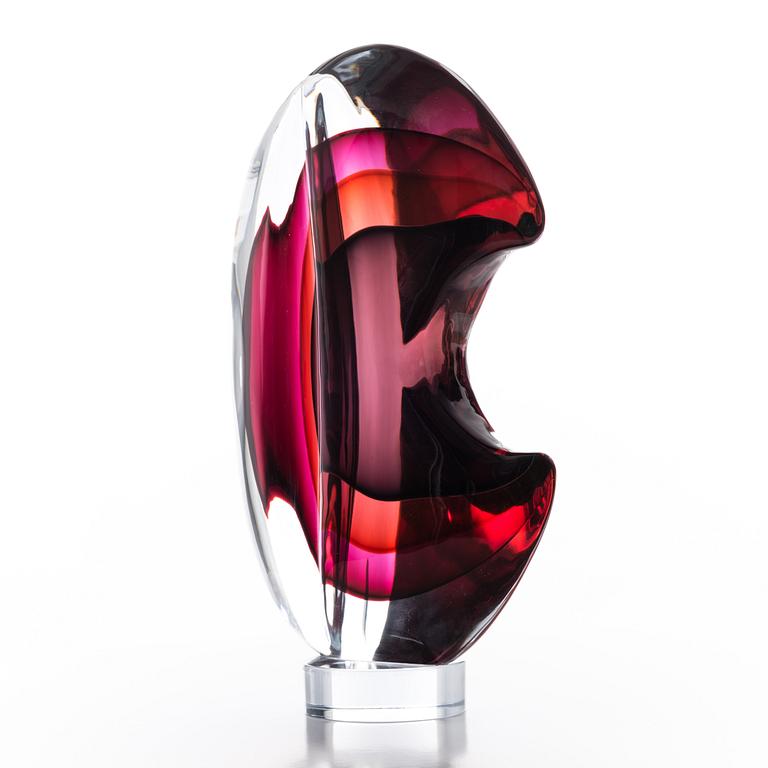 TIMO SARPANEVA, GLASSKULPTUR. Clamitatio I. Sign. Timo Sarpaneva, studio Pino 1998.