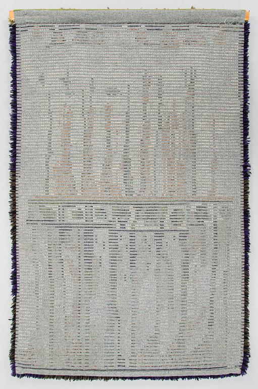 Leena-Kaisa Halme, ryijy, malli Neovius. N. 163x105 cm. Suunniteltu 1961.