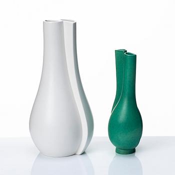 Wilhelm Kåge, two "Surrea" stoneware vases, Gustavsberg studio, Sweden.