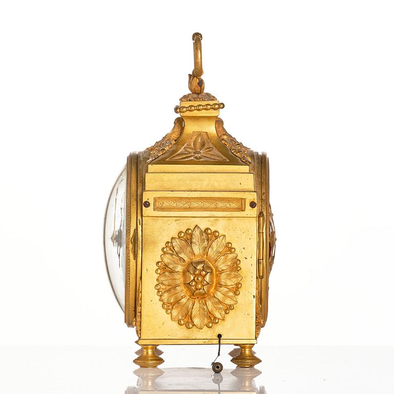 A Swiss ormolu 'pendule d'officer' with alarm by  Robert & Courvoisier (Chaux-de-Fonds, active 1781-1811).