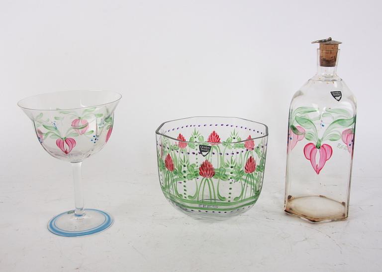 SERVISDELAR, 16 delar, glas. Orrefors, "Maja" Eva Englund.