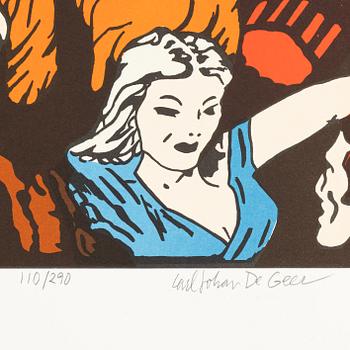 Carl Johan De Geer, färglitografi, signerad 110/290.