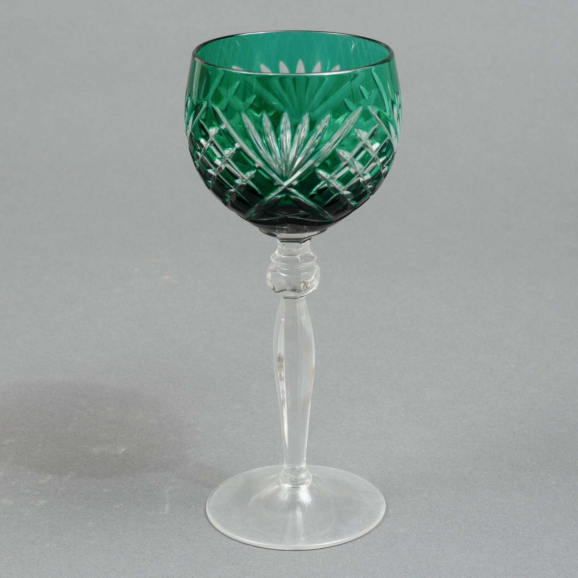 Vinglas, 12 st, böhmisk stil, 1900-tal.