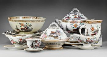 SERVISDELAR, 156 st, flintgods, "Japan", Rörstrand 1900-talets början.