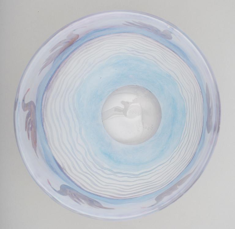 SKÅL, glas, Ulrica Hydman-Vallien, Boda Åfors, Unik.