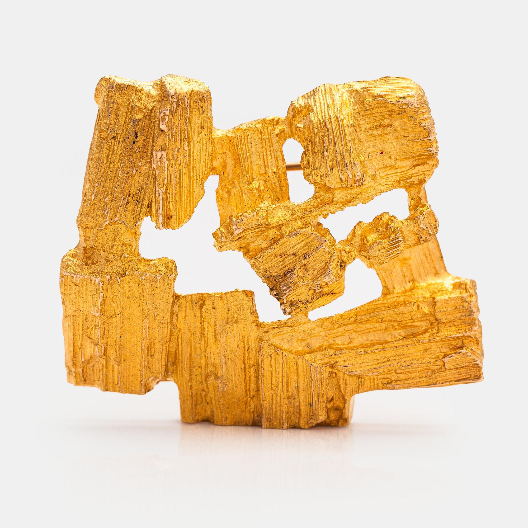 A 14K gold brooch "Drift wood". Lapponia 1973.