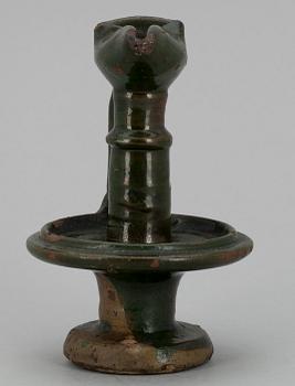 OLJELAMPA OCH TALLRIK, stengods, Frankrike, 1700-luku.