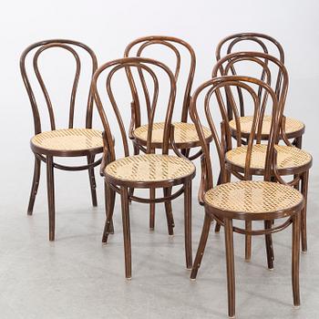 6 CHAIRS, Thonet-style, first half of the 20th century.