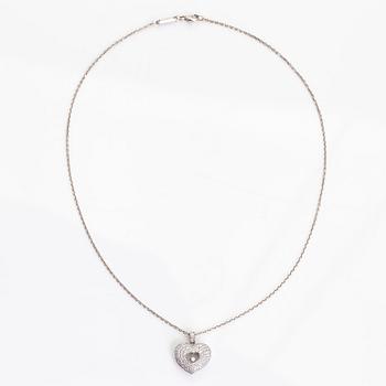 Chopard, halsband med hänge, hjärta "Happy Diamonds", 18K vitguld och diamanter.