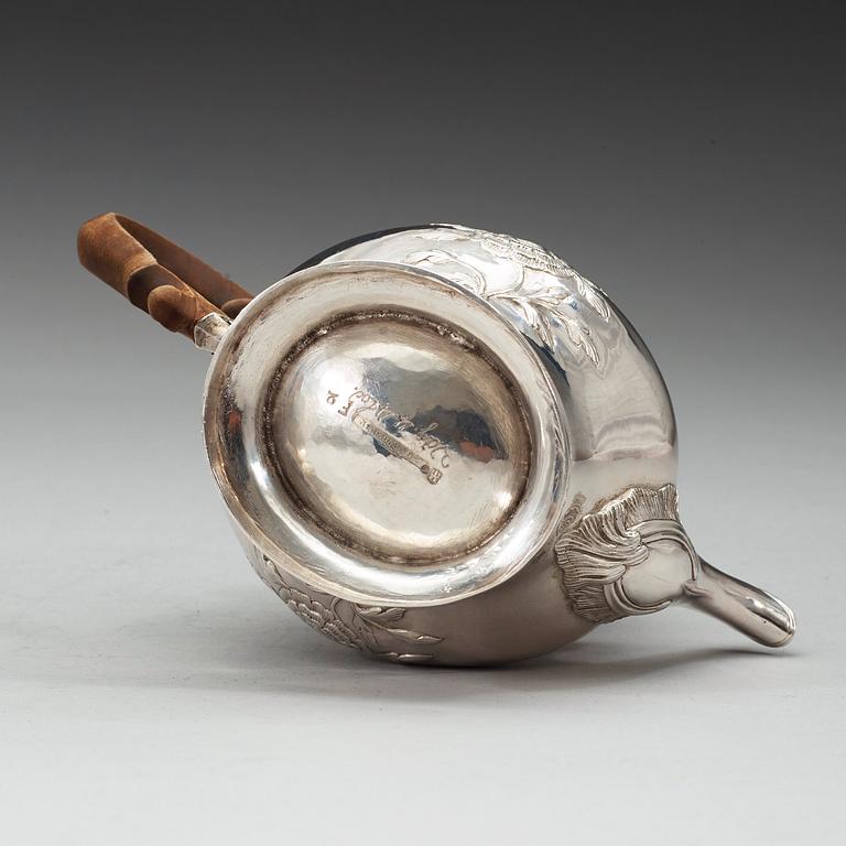A Swedish 18th century silver tea-pot, marks of Johannes Nordgren, Jönköping 1788.