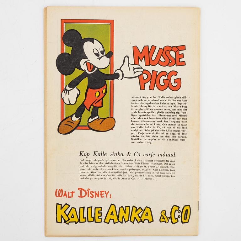 Serietidningar, "Kalle Anka & Co", 3 st, nr 2,3,4, 1948.