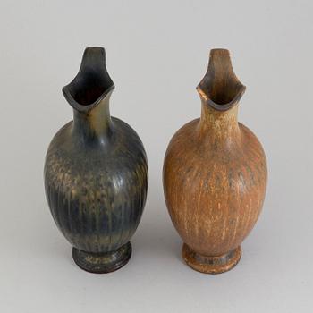 Two stoneware pitchers by Gunnar Nylund, Rörstrand, after 1938.