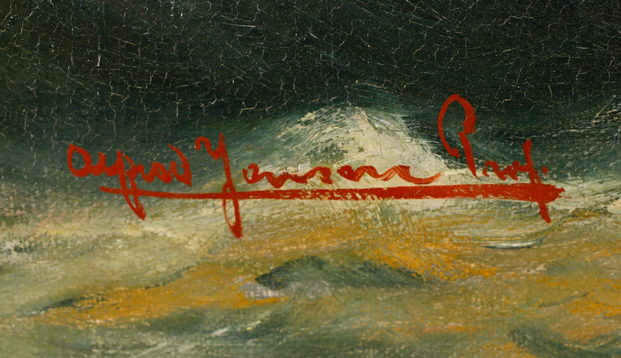 ALFRED JENSEN, olja på pannå, signerad.