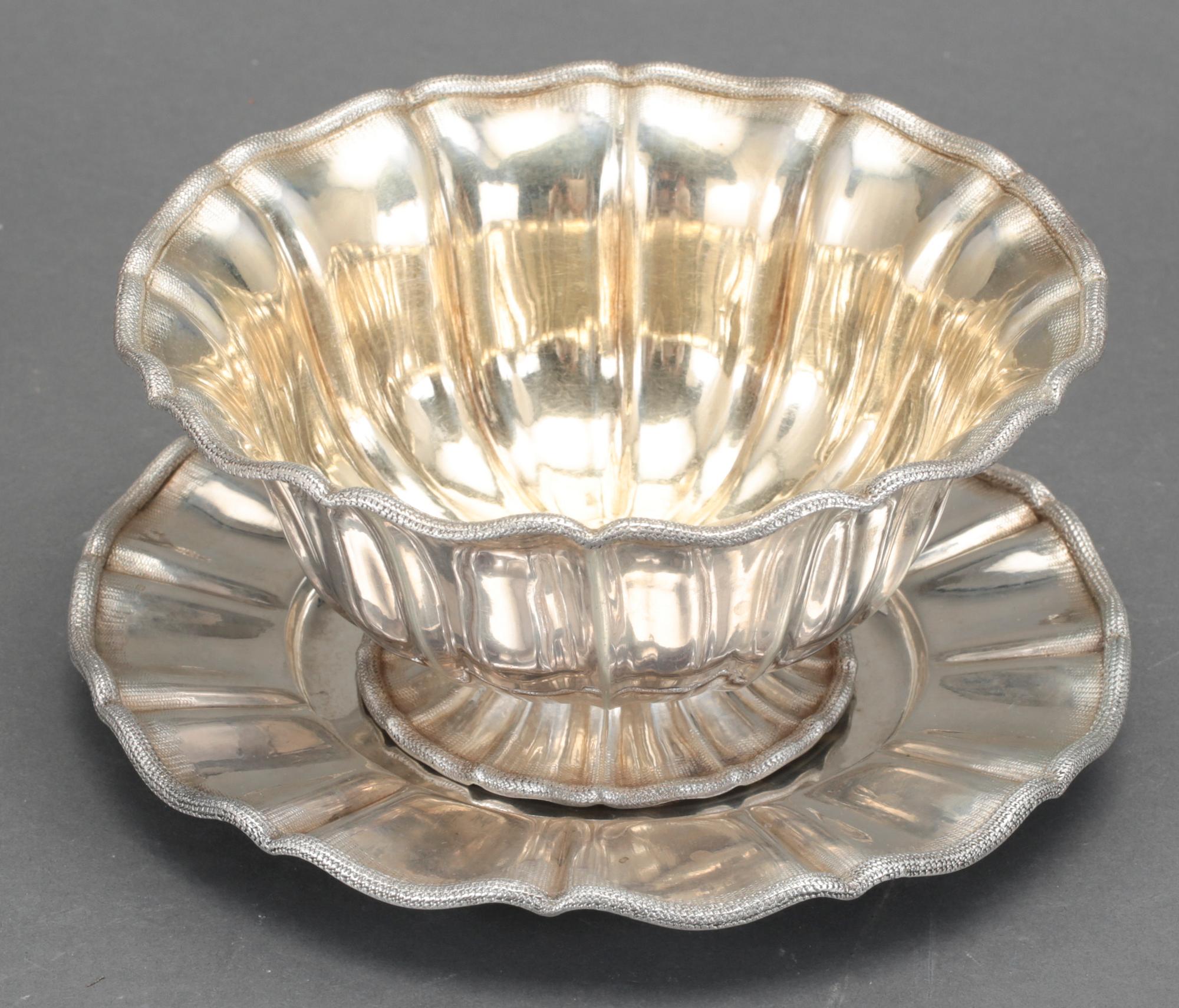 SÅSSKÅL, silver, Gustaf Möllenborg Feron, 1856. Vikt ca 458g.