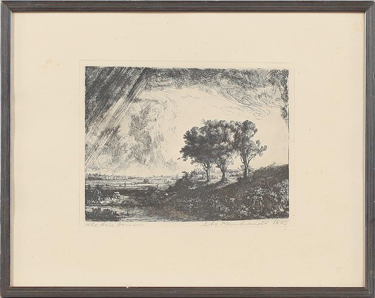 REMBRANDT HARMENSZ. VAN RIJN, efter, etsning.