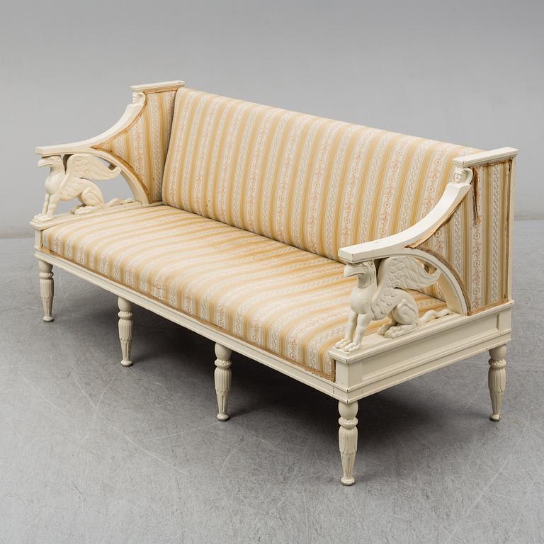 An early 20th century late gustavian style sofa.