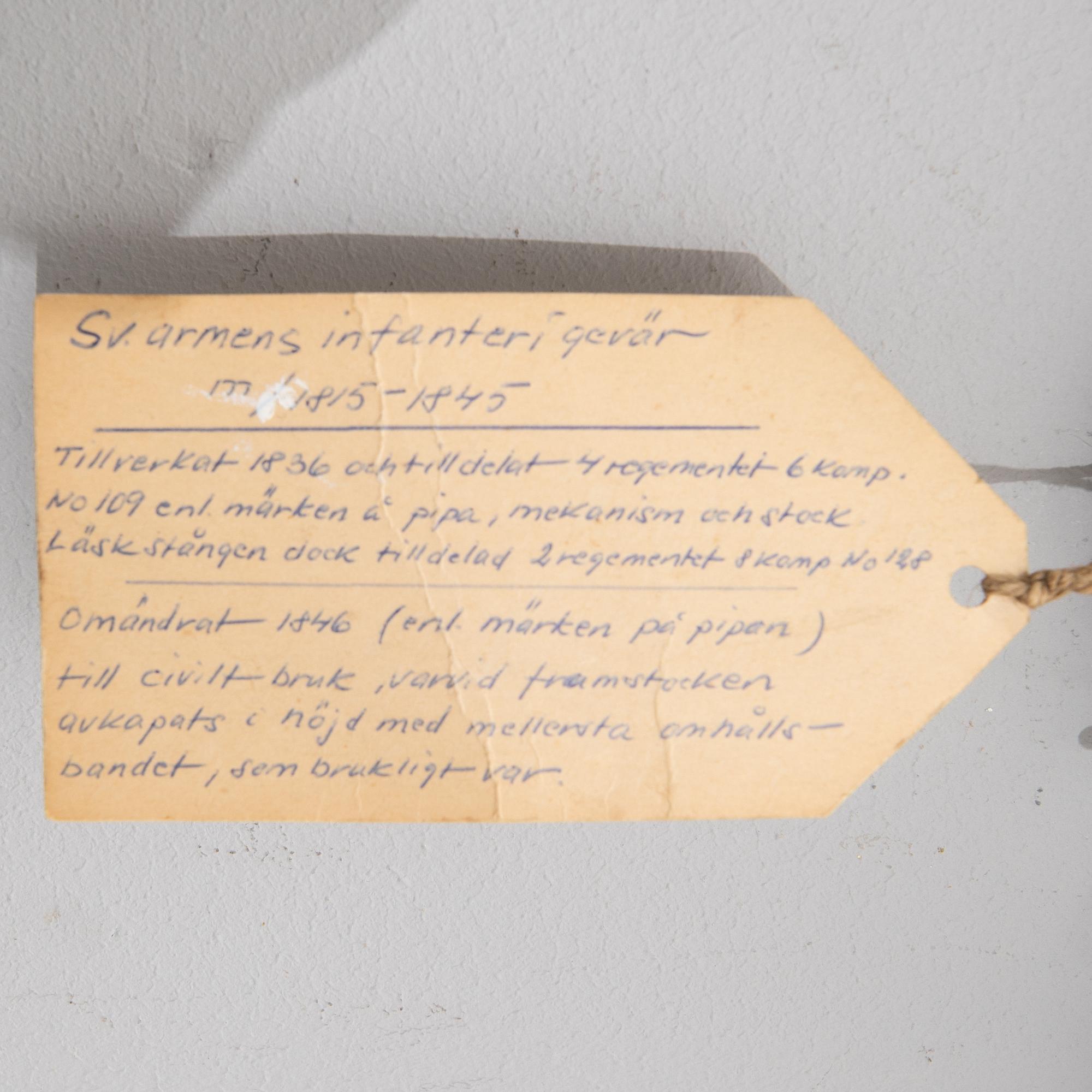 Lock rifle, Swedish, m/1815-45.