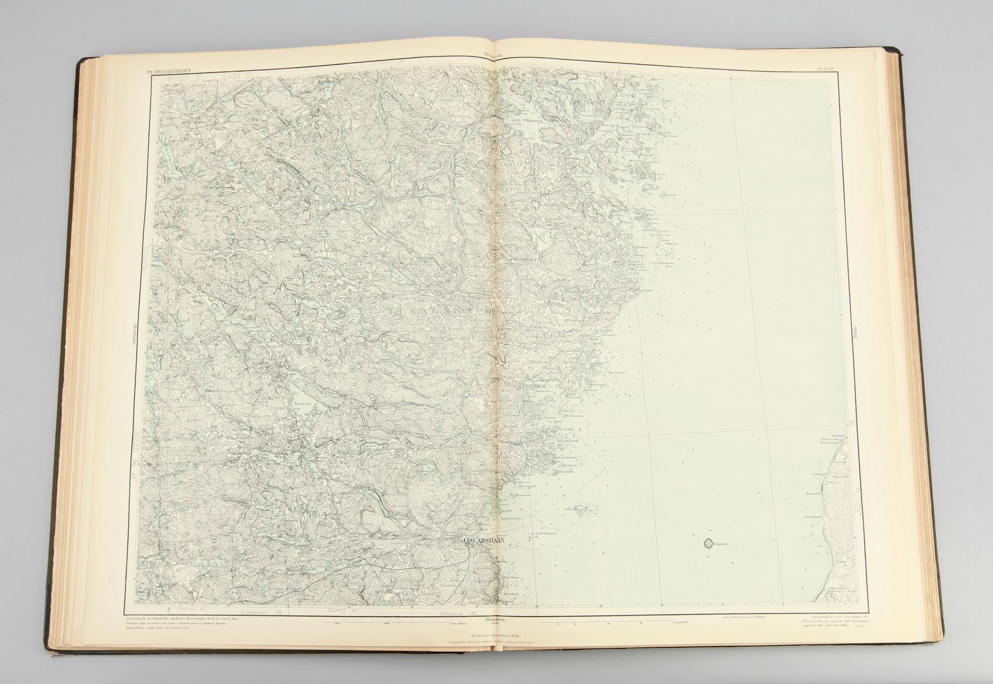 TOPOGRAFISK KARTA samt KARTBOK, 1890 respektive tidigt 1900-tal.