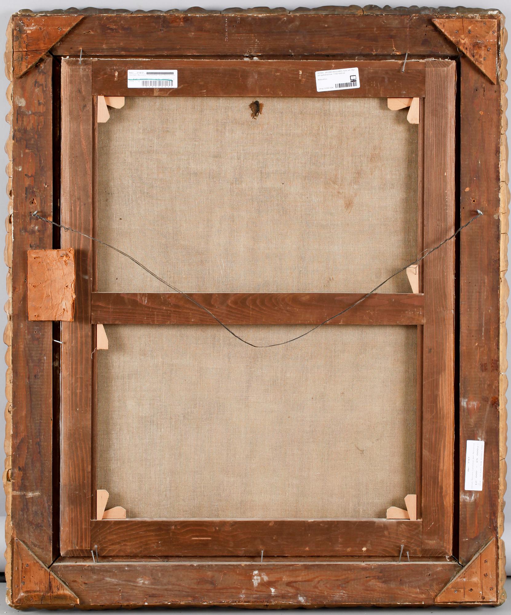 JACOBO BASSANO, hans art. Olja på uppfodrad duk. 1700/1800-tal.