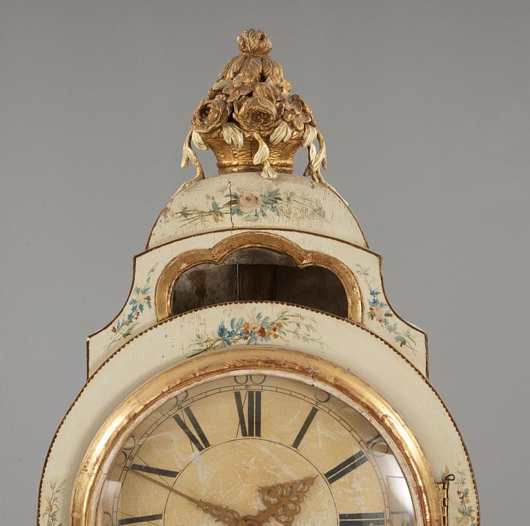 A Swedish Transition Rococo/Gustavian 18th century longcase clock.